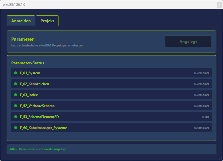 elkoBIM Revit Parameter anlegen